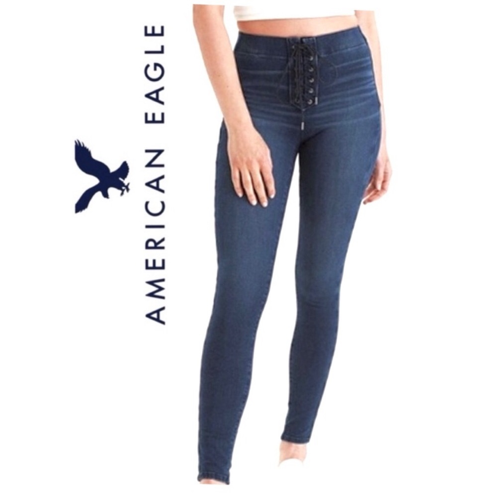 AE - Lace Up Front Hi-Rise Jegging